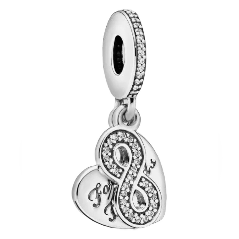 Authentic Pandora Sterling Silver Infinity Friends Forever Dangle Charm - NWOT